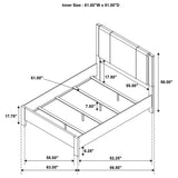 Adderley queen bed angled view showing wood and fabric upholstery