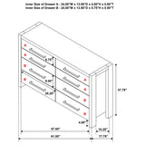 Full perspective view of dresser in bedroom setting