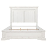 Dual LED reading lights under crown molding of McKinney bed
