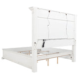 Distressed vintage white finish on McKinney bed headboard