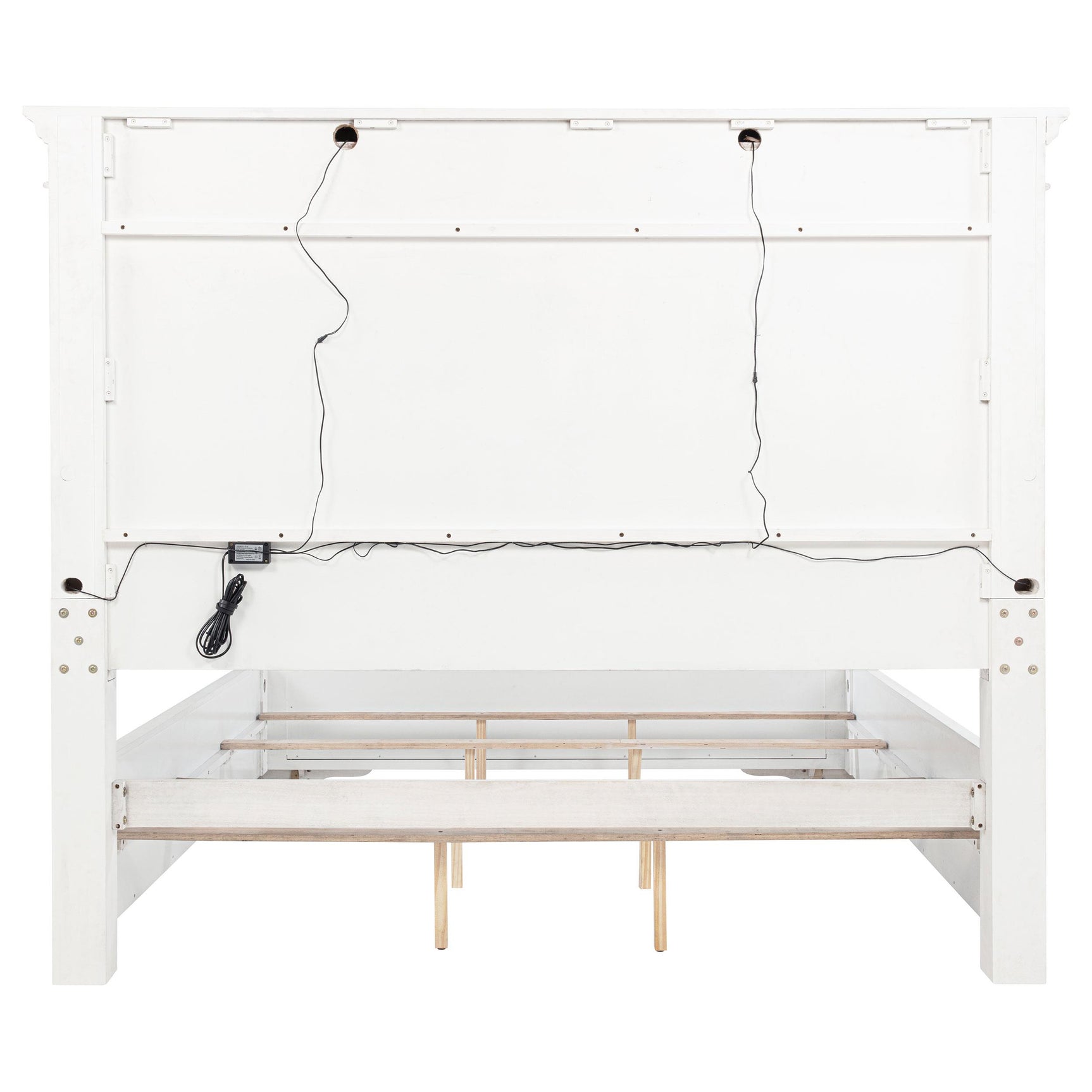 King size bed frame with poplar and engineered wood
