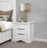 McKinney nightstand drawer detail with antique bronze handle