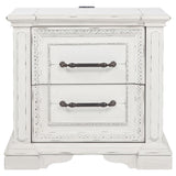 Side view of McKinney nightstand showing sculpted base