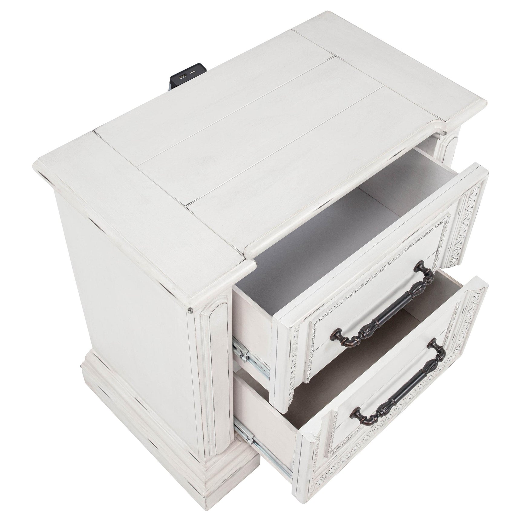 Drawer side construction showing 5-piece style