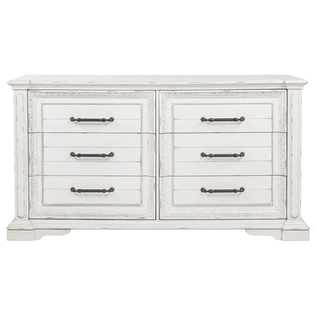 Top angle showing jewelry tray in bottom drawer