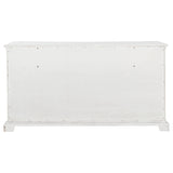 Vintage white distressed finish detail