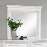 McKinney dresser mirror vintage white close-up of crown molding