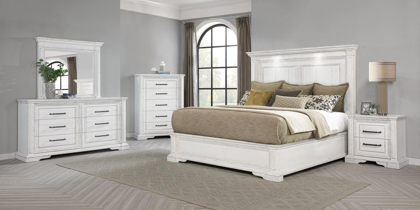 Bedroom setting with McKinney chest and matching furniture
