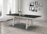 Close-up of side chair in chalk gray dining set