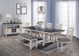 Main view of dining set with table and 4 side chairs