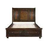 Headboard detail of Cumberland Brown Cherry King Sleigh Bed