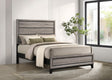 Watson Wood Full Panel Bed side profile in light taupe