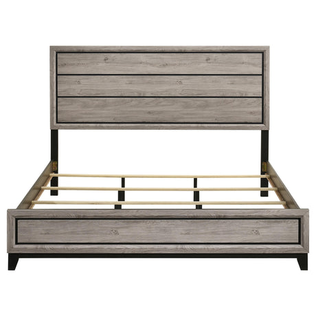 Watson Wood Eastern King Panel Bed Light Taupe footboard detail