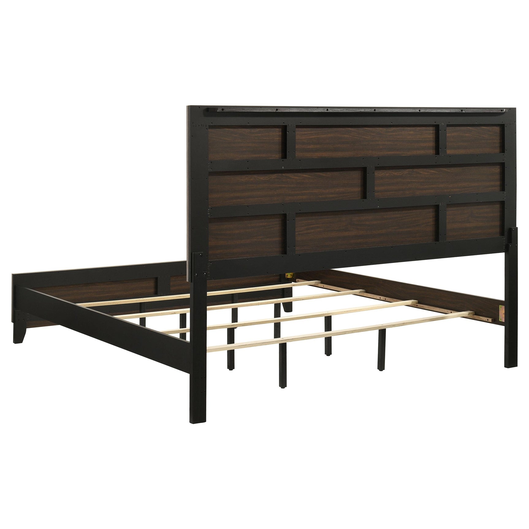 Watson Wood Eastern King Panel Bed Light Taupe corner detail