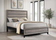 Watson Wood Queen Panel Bed angled view showing headboard grooves