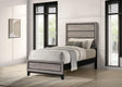 Watson Wood Twin Panel Bed light taupe, close-up of headboard