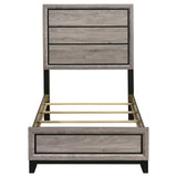 Twin bed frame footboard detail