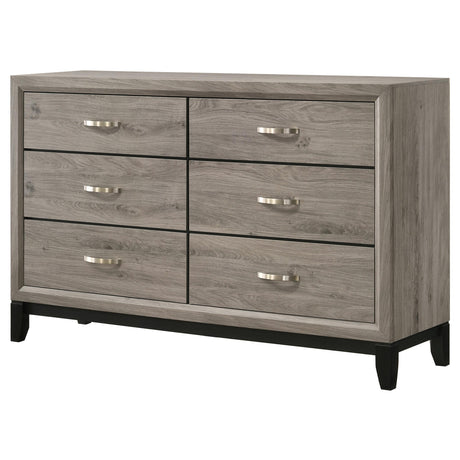 Six drawers open view