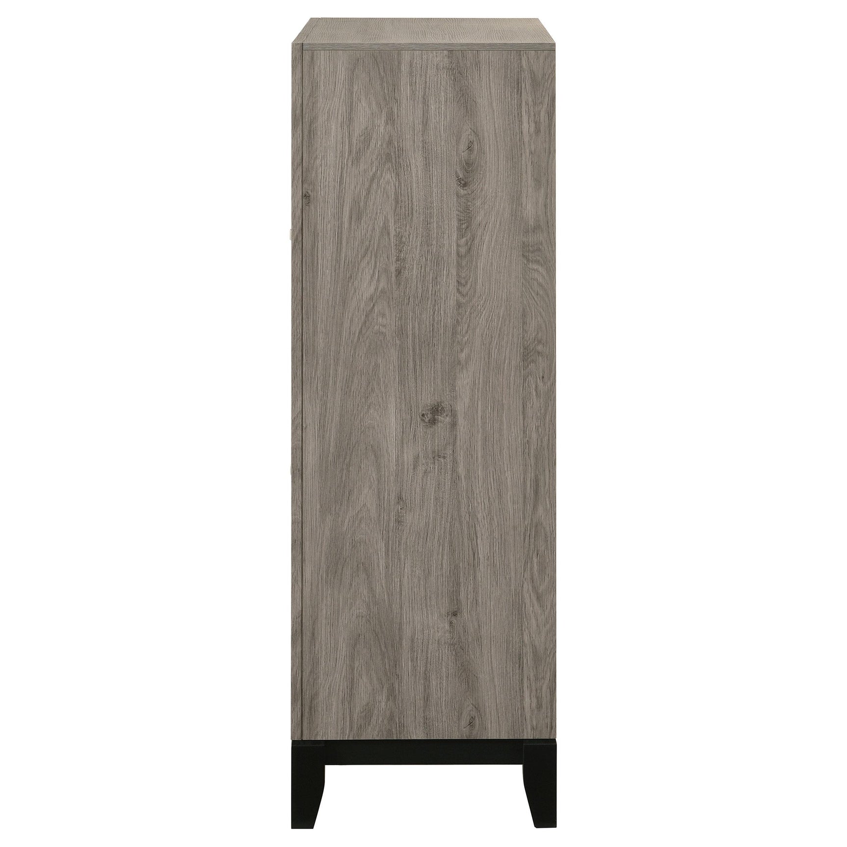 Side view of Watson 5-drawer chest in light taupe