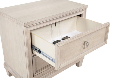 Pembroke washed oak nightstand front view