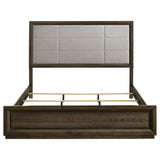 Dark oak veneered frame with oak-grain embossing detail