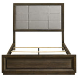 Dark oak veneered frame with oak-grain embossing