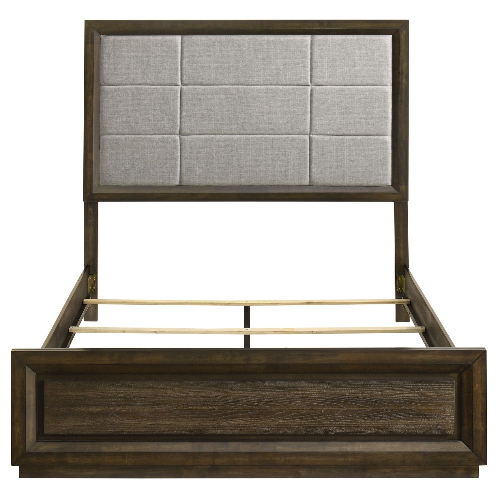 Dark oak veneered frame with oak-grain embossing