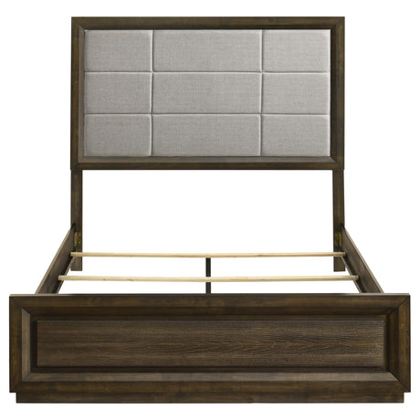 Dark oak veneered frame with oak-grain embossing