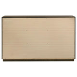 Close-up of oak-grain embossed veneer surface