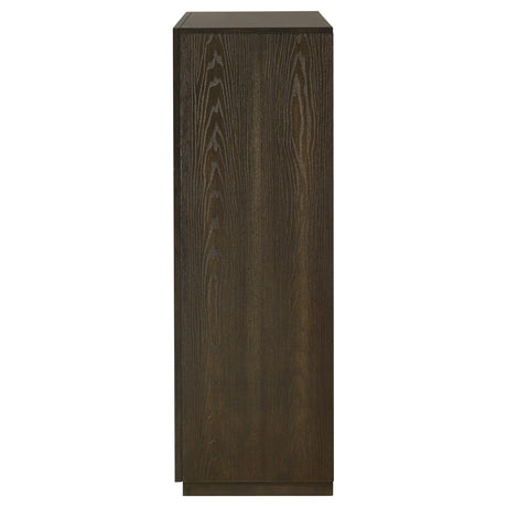 Top view of Atlas 5-drawer chest highlighting wood grain veneer