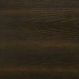 Polished black nickel pull detail on drawer