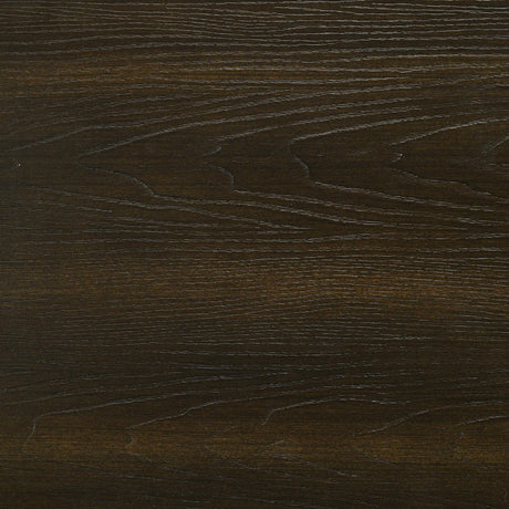 Polished black nickel pull detail on drawer