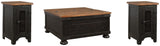 Valebeck Black/Brown Coffee Table with 2 End Tables — product image 2