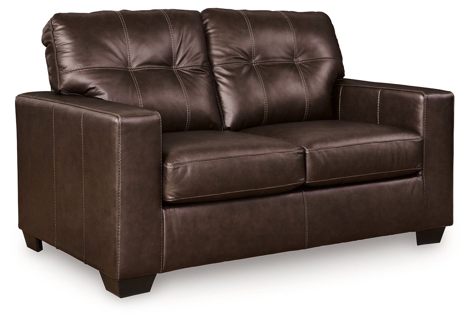 Santorine Loveseat head-on view showing tufted cushions
