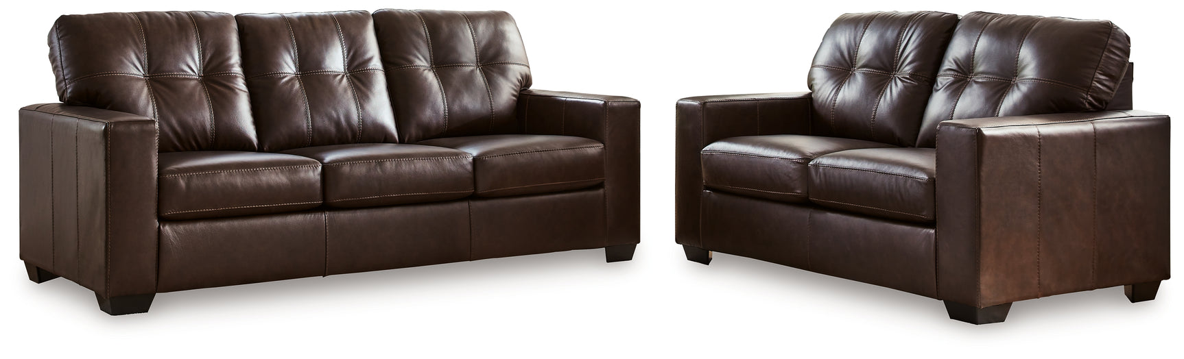 Santorine Dark Brown Sofa and Loveseat detail view