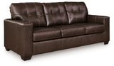 Santorine Dark Brown Leather Sofa side angle view