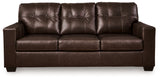 Side view of Santorine Dark Brown Leather Queen Sofa Sleeper