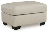 Santorine Leather Match Ottoman head-on view