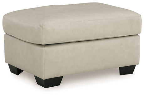 Santorine Leather Match Ottoman head-on view