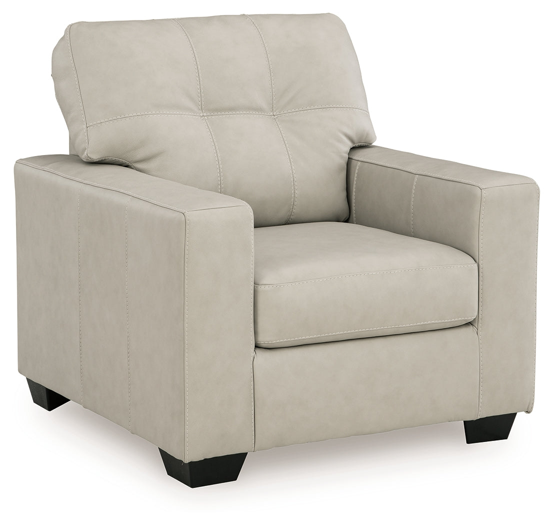 Santorine Bone Leather Chair head-on view