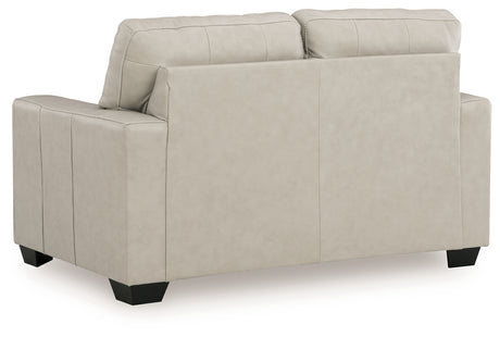 Close-up of Santorine loveseat stitching and tufting