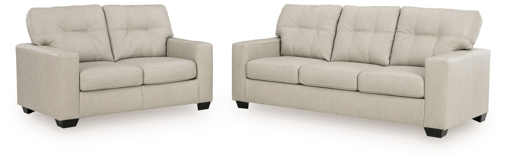 Side view of Santorine Bone Sofa and Loveseat