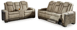 Adjustable headrest detail on loveseat