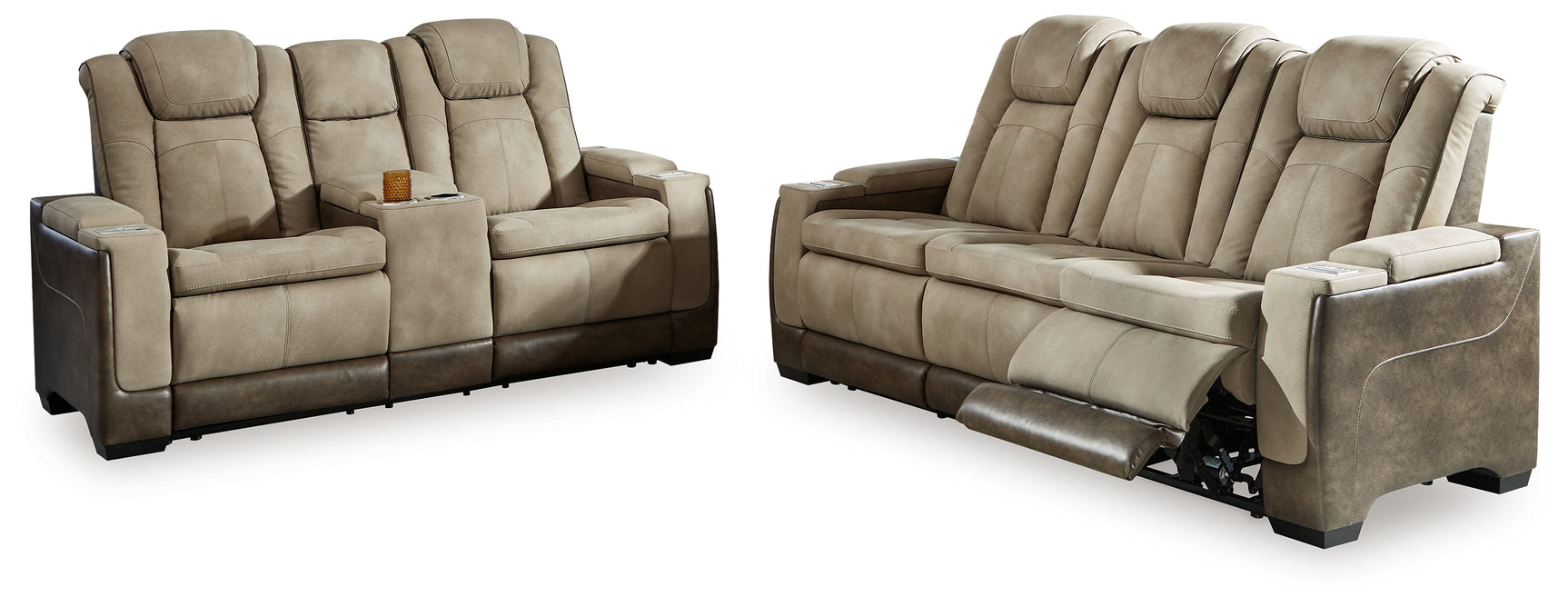 Adjustable headrest detail on loveseat
