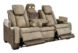 Next-Gen Durapella Sand Faux Leather Power Reclining Sofa side view