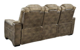 Next-Gen Durapella Sand Faux Leather Power Reclining Sofa rear view