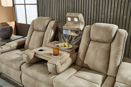 Power control buttons on sofa