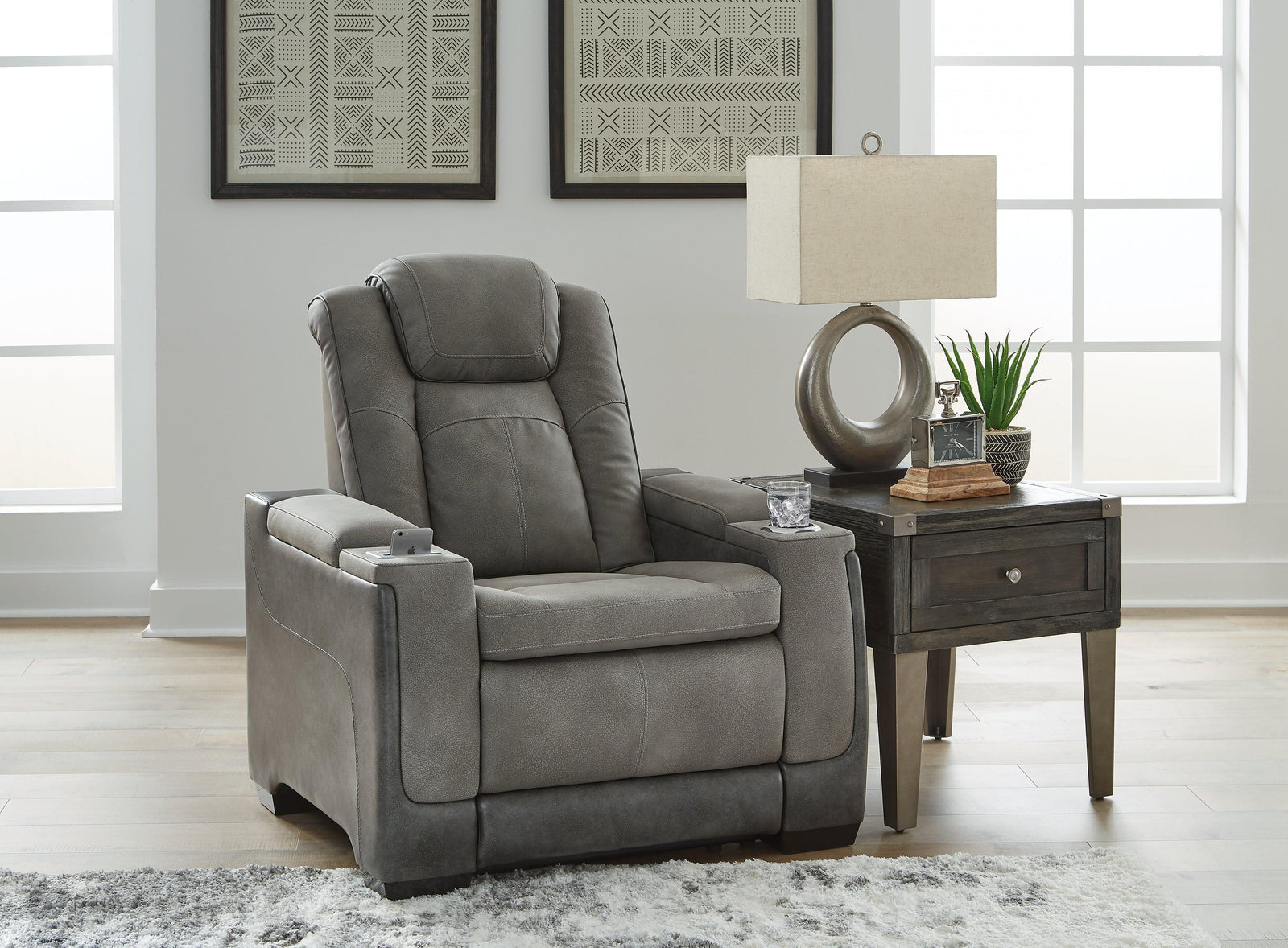 main view of Next-Gen Durapella Slate Faux Leather Power Recliner recliner