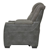 alternate side view of Next-Gen Durapella Slate Faux Leather Power Recliner