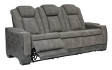 Next-gen Durapella Slate Faux Leather Power Reclining Sofa - Ella Furniture